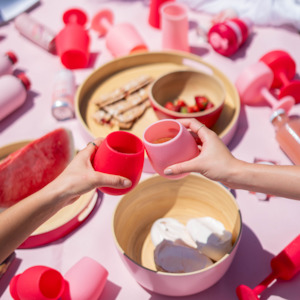 Porter Green: Porter Green Cherry + Blush Fegg Silicone Unbreakable Glasses