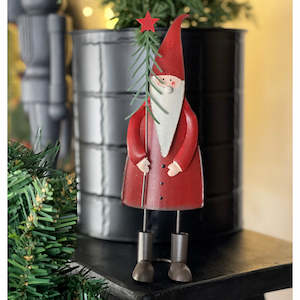 Christmas: Metal Santa w Tree