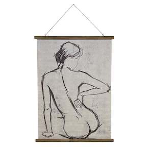 Wall Art: Print Vintage Nude Silhouette 75x100cm