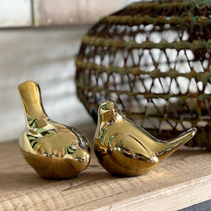 Ceramics: Set 2 Gold Birds