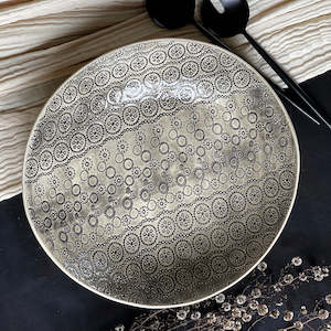 Large Spaghetti Bowl Black Lace