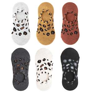 Juju Co: Leopard Print No Show Socks