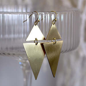 Antler: Gold Hanging Tri Earrings