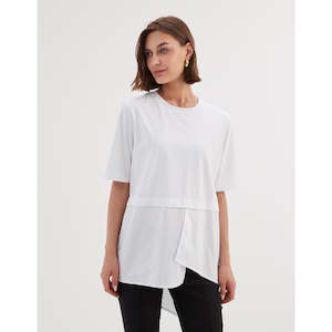 Split Back Combi Tee White