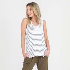 Third Story: Madison Tank Navy Stripe