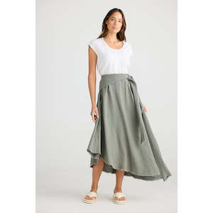 Edit Skirt Pistachio Linen