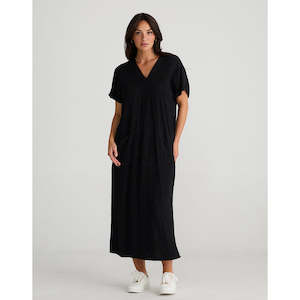 Portsea Kaftan Black Pinstripe