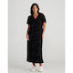 Portsea Kaftan Black Pinstripe