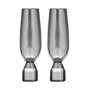 Ava Charcoal 2pk Champagne Glass