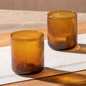 Savannah Ribbed 4pk Glass Tumblers