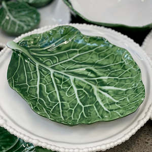 Kitchen Table: Melamine Cabbage Green Leaf Large Platter 30cm