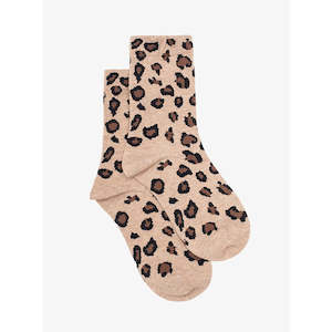 Antler: Leopard Print Socks Natural