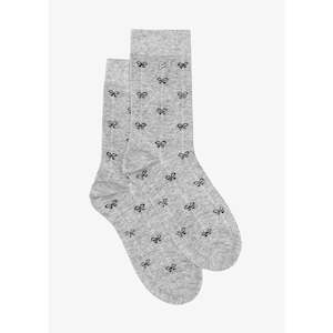 Antler: Grey & Silver Bow Sock
