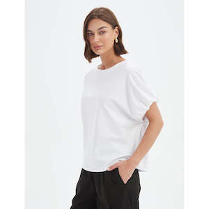 Bubble Sleeve Tee White