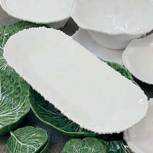 Serving Table: Melamine Pearl Platter White 53cm