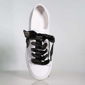 Footwear: Velvet Gold Sparkle Laces