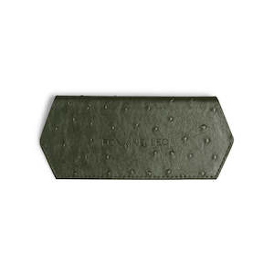 F&L Glasses Case Ostrich Print Olive