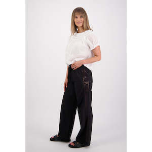 Sunshine Black Cotton Poplin Pant