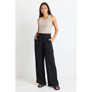 Guardian Black Linen Viscose Pants