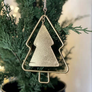 Christmas: Hanging Gold Metal Tree