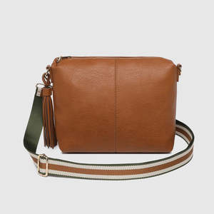 Bags Wallets: Daisy Stripe Crossbody Bag Tan