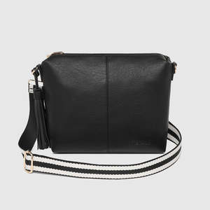 Daisy Stripe Crossbody Bag Black