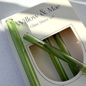 Cocktail Glass Straw Pk4 Green