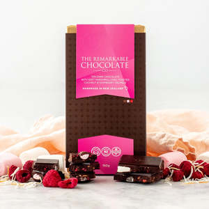 Kitchen Table: Remarkable Chocolate Block Marshmallow, Toasted Coconut & Raspberry Crumble