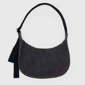 Baggu Medium Denim Crescent Bag Washed Black Denim