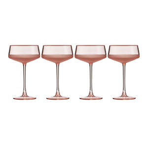 Serving Table: Panama Coral Coupe Glass 4pk