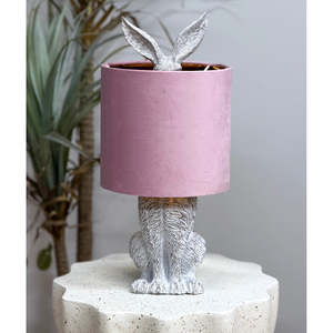 Homewares Living: Bunny Table Lamp Stone/Blush
