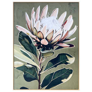 Homewares Living: Protea Textured Canvas