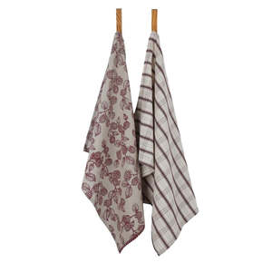 Kitchen Table: R&H Berry Tea Towel Pack 2 Red