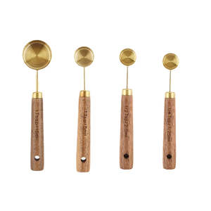 Kitchen Table: Vintage Gold Measuring Spoons Set4