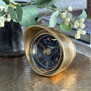 Room Decor: Curved Clock Antique Brass