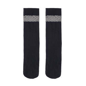 Socks: Black Net Top Stocking Socks