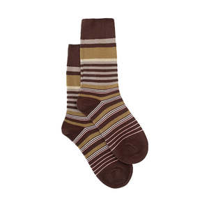 Khaki & Choc Stirpe Socks