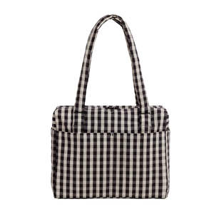 Baggu Small Cloud Carry-On Black/Cream Gingham