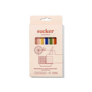 Kitchen Table: Cocktail Glass Straws Multi-colour 6pk