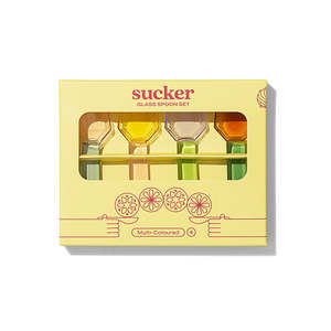Linen: Glass Spoon Set Multi-colour 4pk