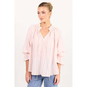 Tops: Expedition Blush Self Stripe Top