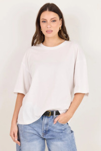 Tops: Boyfriend White Oversized Tee