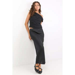 Skirts: Bliss Black Linen Skirt