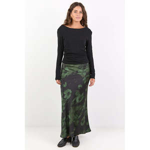 Skirts: Prodigy Green Shadow Garden Satin Skirt