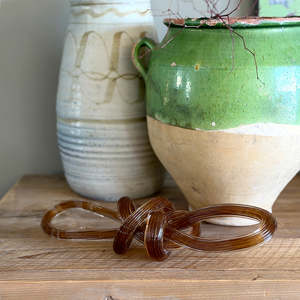 Homewares Living: Billie Glass Knot Sculpture Brown