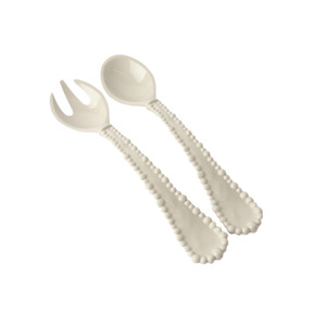 Kitchen Table: Melamine Pearl Sand Salad Servers