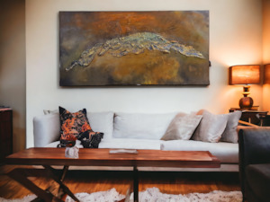 Frontpage: Realistic Crocodile Sculpture - Textured Wall Art, Natural Colors