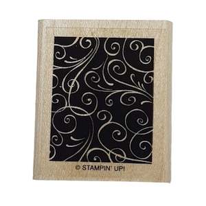 arts and crafts: Vintage Style Swirls Wooden Rubber Stamp