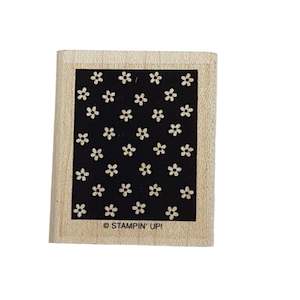 arts and crafts: Block Of Flowers Wooden Rubber Stamp