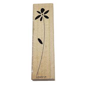 arts and crafts: Tall Flower Wooden Rubber Stamp